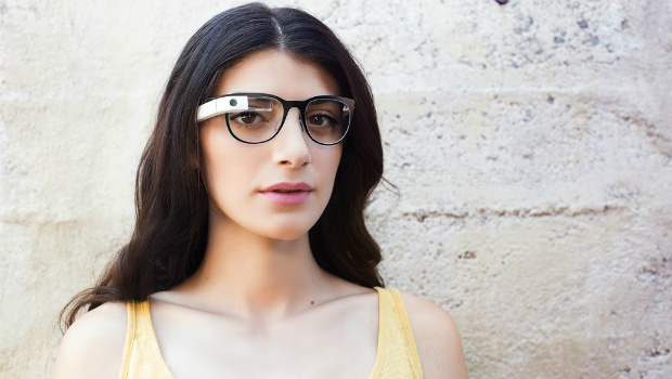 Girl wearning Google Glass