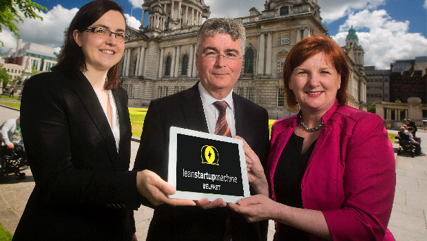 PIctured: Kerry McCorkell of Tughan's; Niall Casey, Invest NI; and LSM organiser Diane Roberts of Xcell Partners.