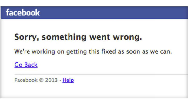 Facebook outage message