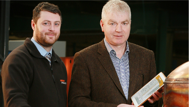 Vincent O’Brien, knowledge transfer associate, for Copper Industries at University of Ulster withssociate and Charlie Shivers, Copper Industries