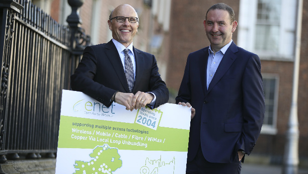 Pictured: David C. McCourt and Conal Henry, enet CEO