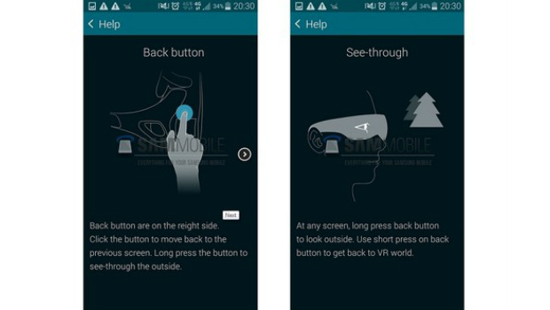 Samsung Galaxy Gear VR user interface