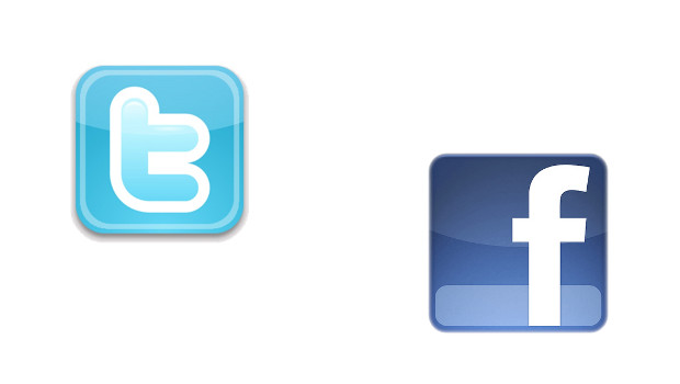 Twitter and Facebook logos