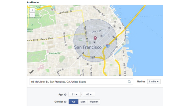 Facebook location awareness ads