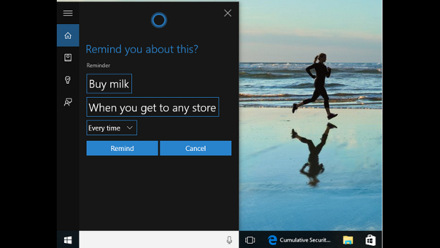 Cortana voice commands