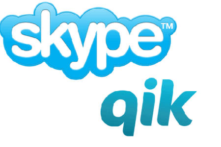 Skype and Qik logos