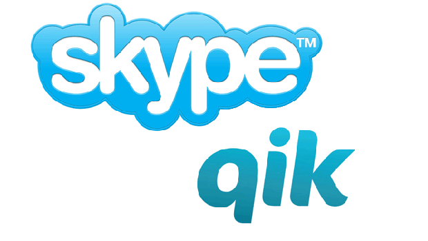 Skype and Qik logos