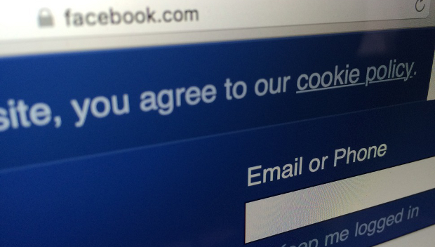 Facebook login screen