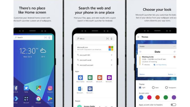 Microsoft app launcher in Android