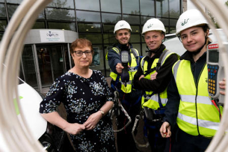 Pictured: Una Stafford, open eir Networks; with Mark Patchell, Glenn Austin and Megan Banahan