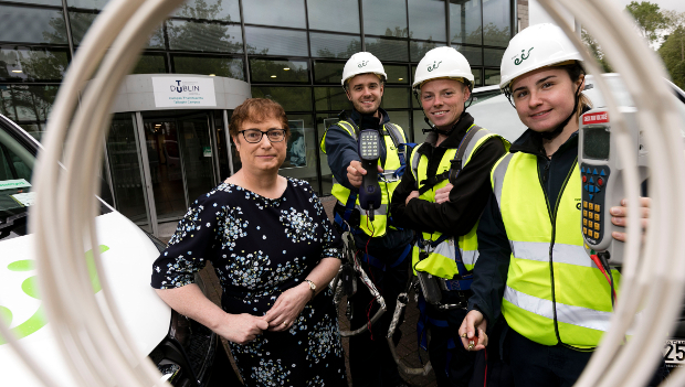 Pictured: Una Stafford, open eir Networks; with Mark Patchell, Glenn Austin and Megan Banahan