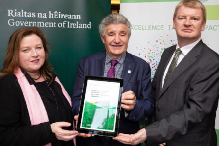 Patricia Clarke, Health Research Board; Minister of State for Training & Skills John Halligan; and Tim Conlon, Higher Education Authority