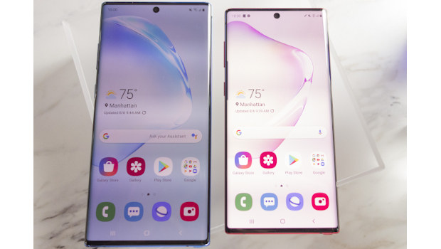 Samsung Galaxy Note 10+ (l) and Galaxy Note 10 (r)