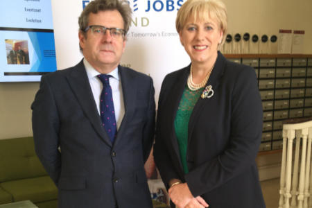 John Byrne, Corlytics, with Minister for Business, Enterprise & Innovation Heather Humphries