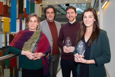 Sprint award winners Alaksdar Jaksic, Mark O’Sullivan, Niamh Creedon, and Dr Linda Higgins