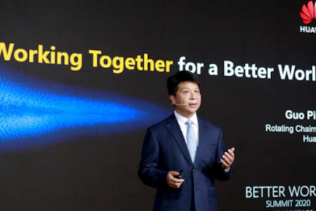 Huawei's Guo Ping addresses the Better World Summit (Image: Huawei)