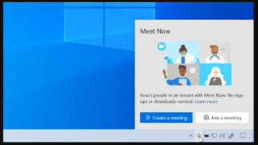 Meet Now taskbar