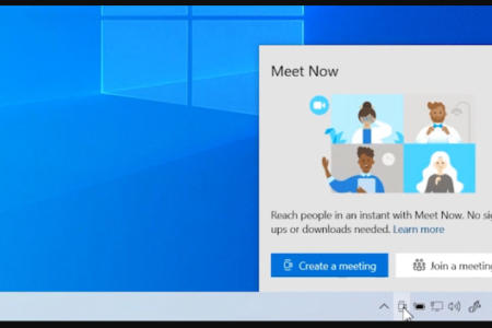 Meet Now taskbar