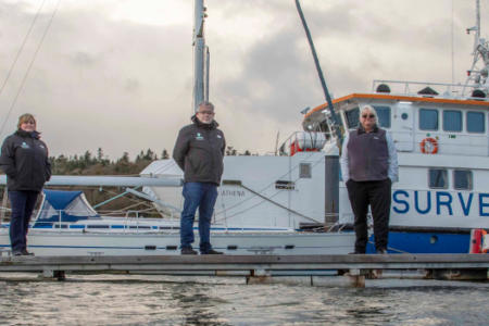 Mark O'Reilly, Trudy McIntyre and David Hyde of Fisheries Liaisons