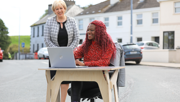 Minister for Rural & Community Development Heather Humphreys and Cynthia Balouala