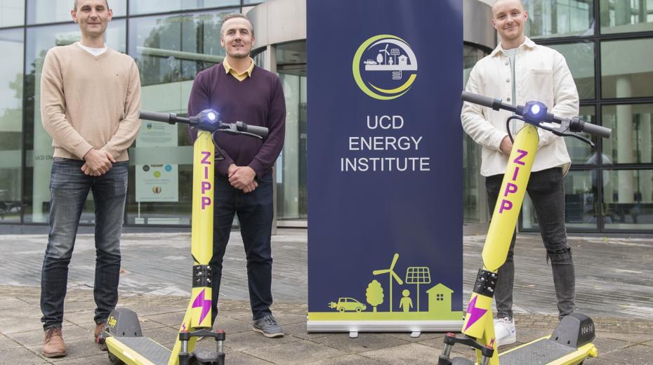 Prof Andrew Keane and Dr Paul Cuffe, UCD Energy Institute and Charlie Gleeson, Zipp Mobility