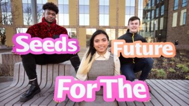 Award winning TU Dublin students Ralph Olowojaiye Lovely Fernandez and Sean Mc Gregor at TU Dublin’s East Quadrant in Grangegorman
