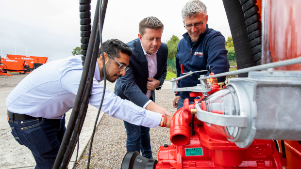 Anshul Awasthi and Prof. Joseph Walsh, MTU/Lero, with Dermot Burke Abbey Machinery