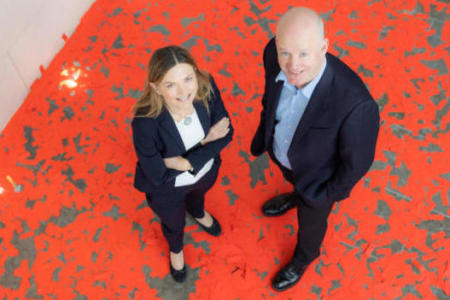 Amanda Nelson, Vodafone Ireland with Tony Hanway, Virgin Media Ireland. Pic: Naoise Culhane