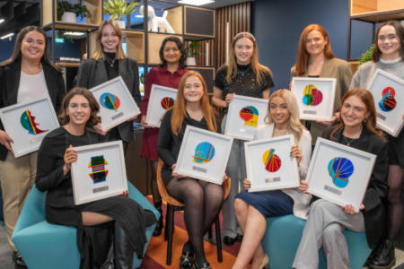 Pictured: Caoimhe Ní Fhlaitheartaigh, Jane Cowhey, Abbey Cummins, Iffah Shah, Lauryn Murray, Laura Condon, Mary O'Riordan, Aideen Buckley, Caoimhe Sexton and Kate Brady