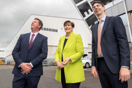 Minister for Education Norma Foley; Charlie McCarthy, Liebherr Container Cranes; and Prof Joe Walsh, MTU