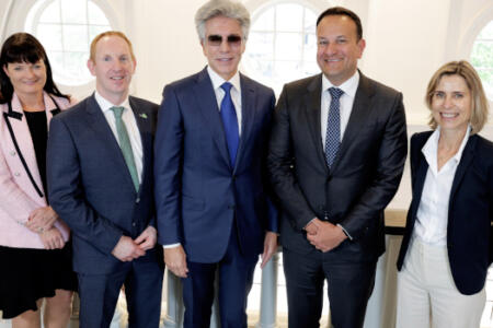 Pictured: Anne-Marie Tierney Le-Roux and Michael Lohan IDA Ireland; Bill McDermott, ServiceNow; An Taoiseach Leo Varadkar, and Cathy Mauzaize, ServiceNow