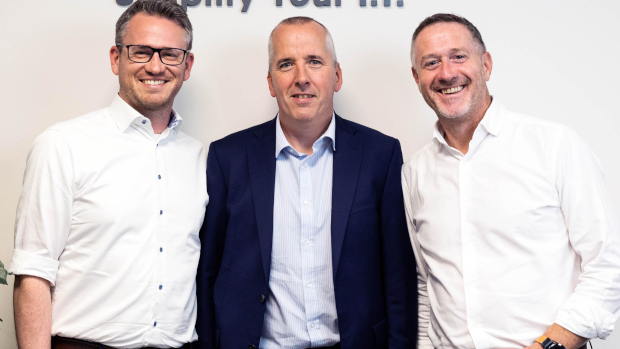 Michael Murphy Nostra; Sydney Harman, Voice & Data Solutions; and Gary Byrne, Nostra