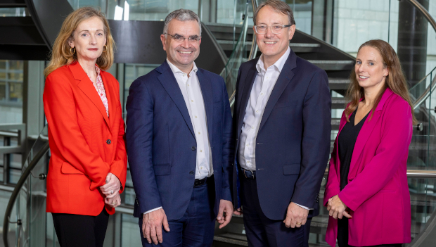Pictured: Marina Donohoe, Enterprise Ireland; Minister of State for Trade Promotion, Digital & Company Regulation Dara Calleary; Edward McDonnell, CeADAR; and Laura Plunkett, EDIH