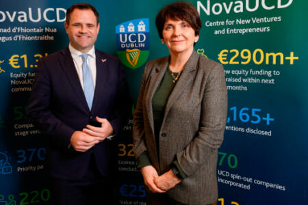Minister of State for Business, Employment & Retail Neale Richmond with Prof Orla Feely, UCD