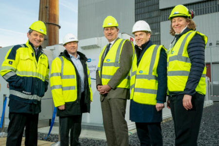 Pictured: Jim Dollard, ESB; Sean Rapple, Kirby Group; Minister for the Environment, Climate & Communications Eamon Ryan; Paul McCusker, Fluence; and Claire Quane, ESB