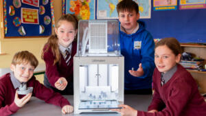 Pictured: Osric Cooke, Laoibhse Hayes, Gary Bennett and Chloe Walsh from Ballinacarriga National School