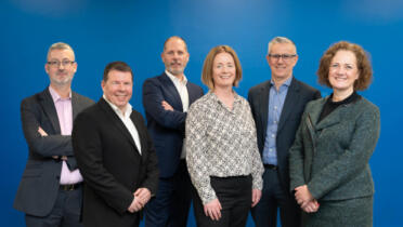 Pictured (l-r): Stephen Redmon, Phillip Fitzpatrick, Mícheál Morrissey, Gillian O’Sullivan, Karl Byrne, and Claudia Carr, BearingPoint