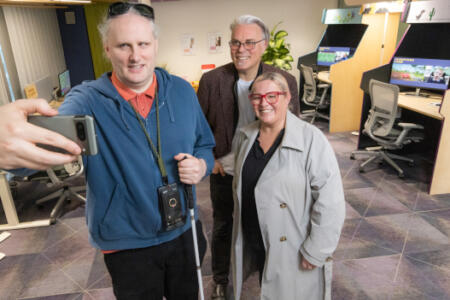 Declan Meenagh, Fighting Blindness; Christopher Patnoe, Google; and Rachel Rooney, Ringsend Community Services Forum