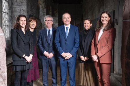 Pictured: Prof. Deirdre Murray and Prof. Geraldine Boylan, Elevate; Prof. John O'Halloran, UCC; Tánaiste Micheál Martin; Rachel Byrne, Cerebral Palsy Foundation; and Dr Siobhan Roche, Science Foundation Ireland