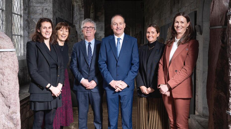 Pictured: Prof. Deirdre Murray and Prof. Geraldine Boylan, Elevate; Prof. John O'Halloran, UCC; Tánaiste Micheál Martin; Rachel Byrne, Cerebral Palsy Foundation; and Dr Siobhan Roche, Science Foundation Ireland