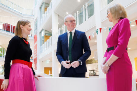 Amanda Nelson, Vodafone Ireland; Minister for Enterprise, Trade & Employment Simon Coveney; and Sinéad Bryan, Vodafone Business in Ireland