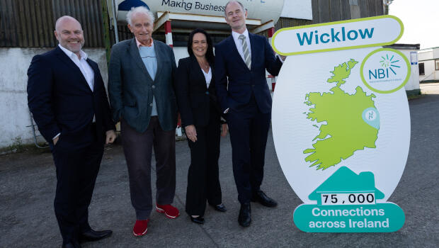 Pictured: Peter Hendrick, NBI; Michael Eamon Herbst, Herbst Group; Tara Collins, NBI; and Minister Ossian Smyth