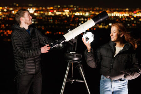 PIctured: Stephenie Brophy Lee, DIAS; and Jeremy Rigney, Lindsay PhD Scholar at DIAS and Armagh Observatory and Planetarium