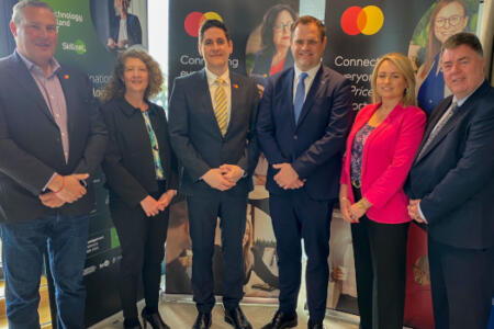 Derek Pillar, Mastercard; Gill Thomas, Global Cyber Alliance; Gavin Henderson, Mastercard; Neale Richmond TD, Minister of State for Financial Services, Credit Unions & Insurance; Susan Kelly and Dave Feenan, Technology Ireland ICT Skillnet