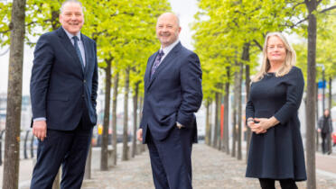 Pictured: John Philp, Expleo Academy; Phil Codd, Expleo Ireland; and Patricia McGuire, Director of Expleo Academy