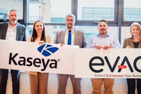 Pictured: Les Dunne, Evad; Cara Duff, Kaseya; Brendan Costello and Davor Antonic, Evad; Ailsa McFarlane, Kaseya
