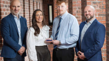 Pictured: Dr. Ted Scully, MTU; Megan Kearney, eSentire; James Spillane; and Ciaran Luttrell, eSentire