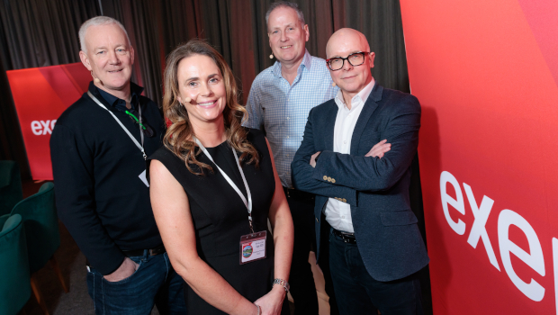 图为：Jim Lehane，Exertis；Pamela Farrell，HCS；Steve Mac Nicholas，Ekco；Rod McCarthy，DCC Group
