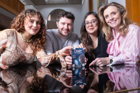Pictured: Maya Libbey, MTU Cork School of Music; comedian Bernard Casey; Natalia Velasquez and Dr Angela Wright, MTU