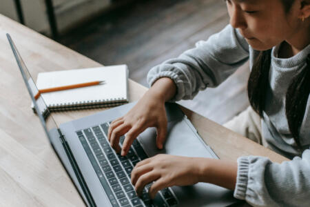 Child with a computer